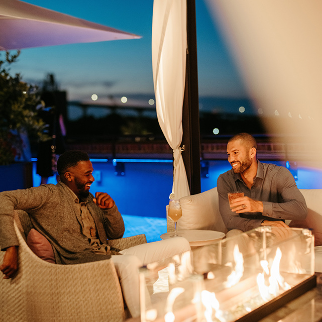 men sitting at a table