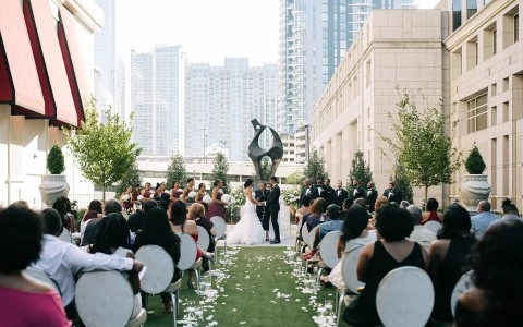Rooftop terrace wedding ceremony. 