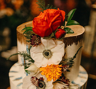 Close up of wedding cake 