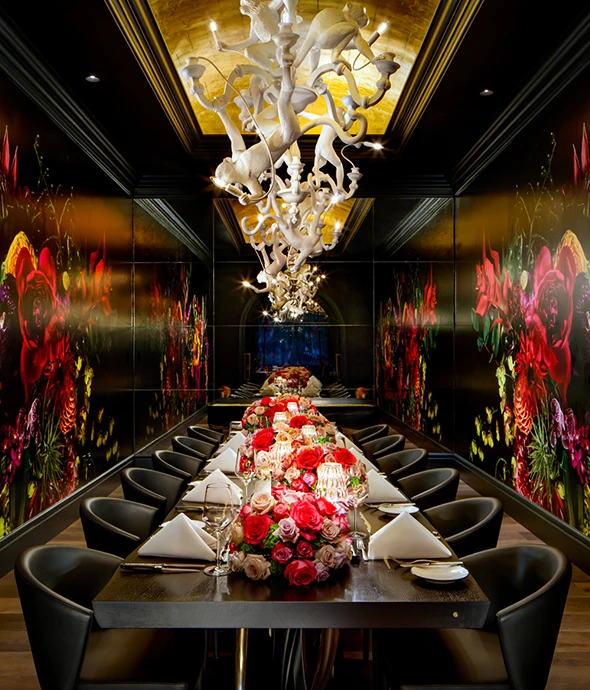 elegant detailed dining set up 