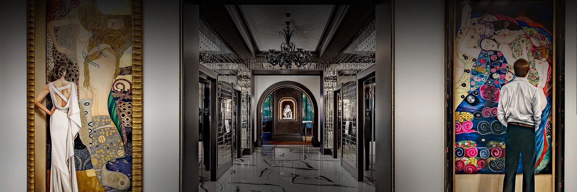 Low light venue entrance
