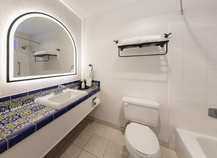 a bathroom with a sink and toilet