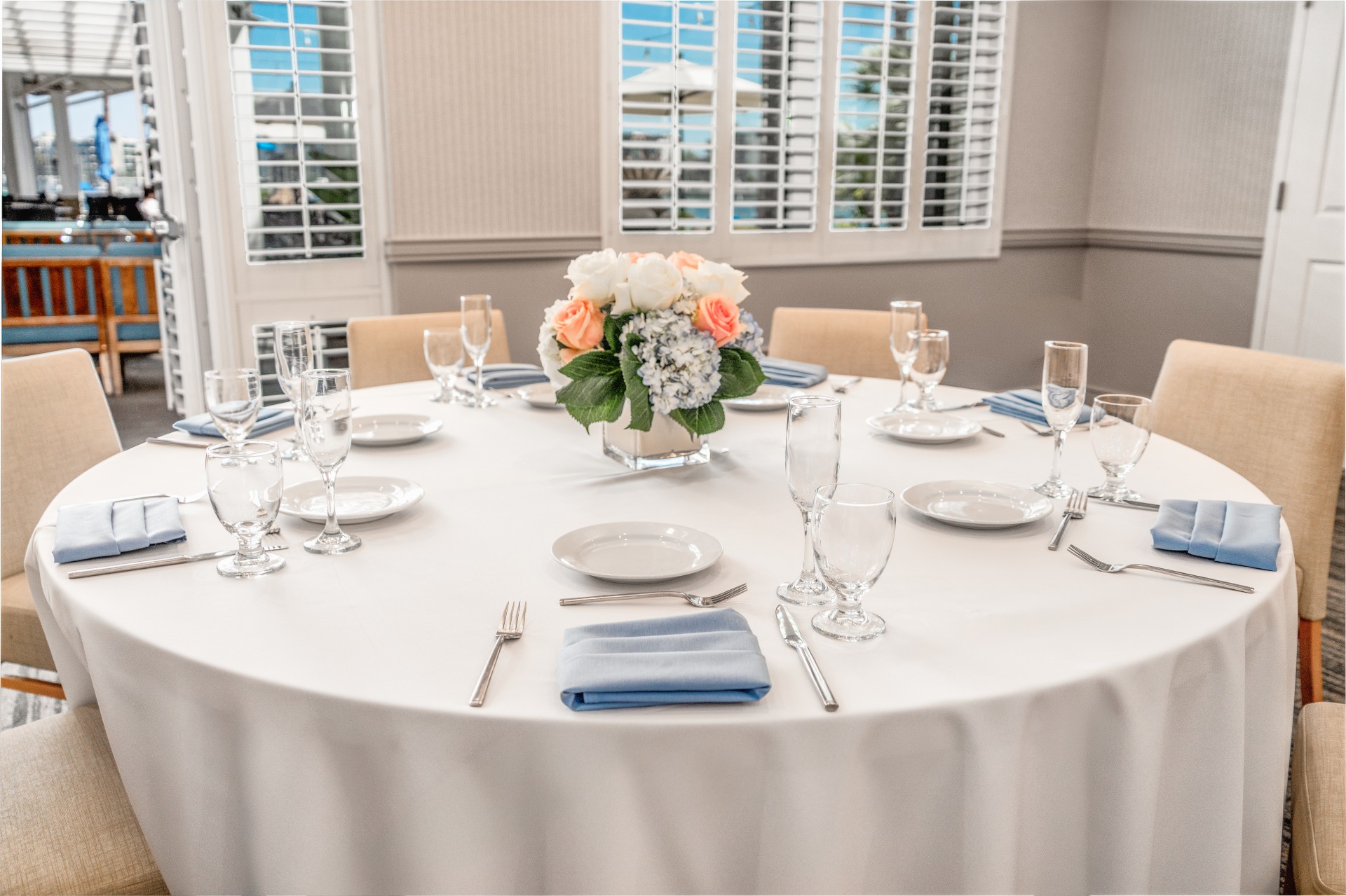 a table set for a dinner party