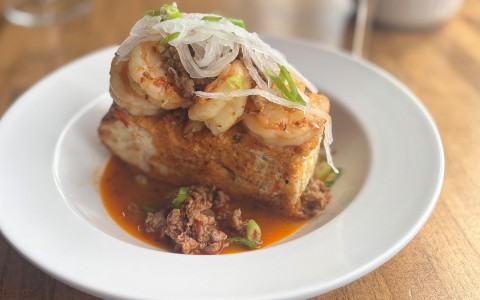 a plate of food on a table