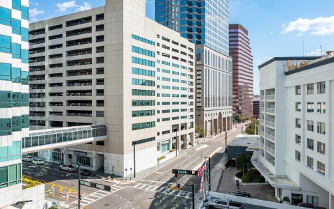 a quite city road near the hotel