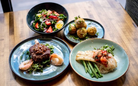 4 different dishes placed on the table