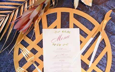 individual set up for each wedding guest at the table