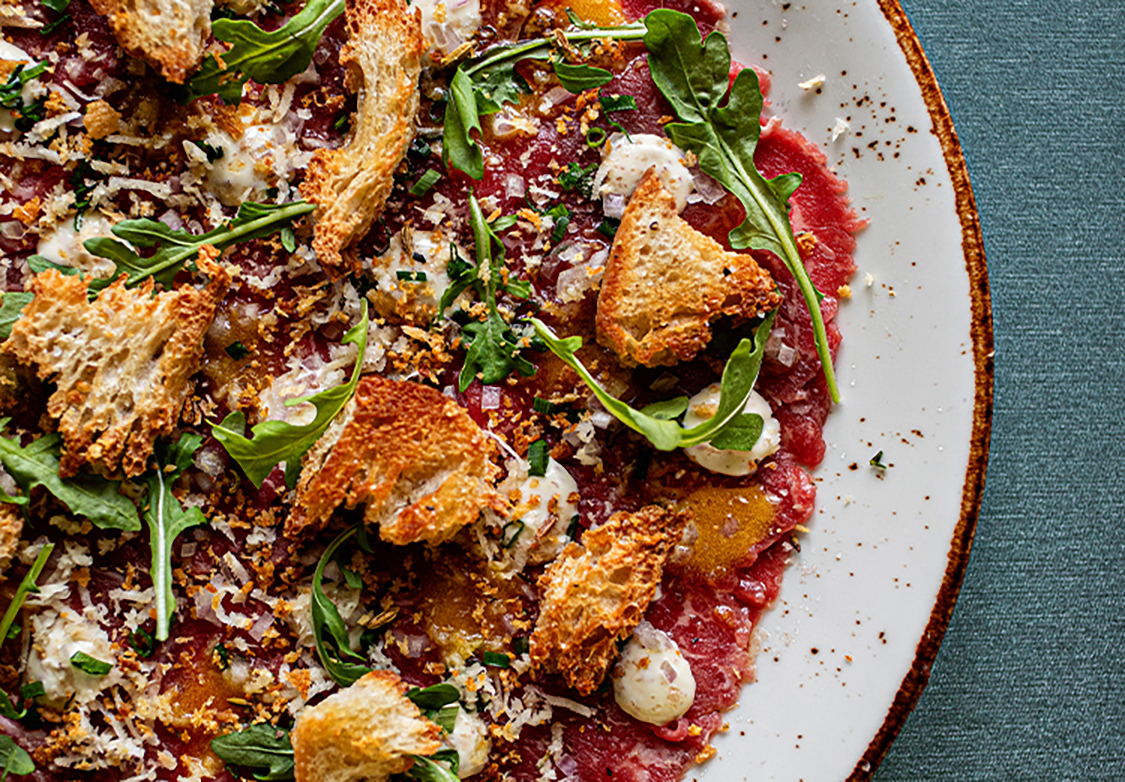 a plate of food on a table