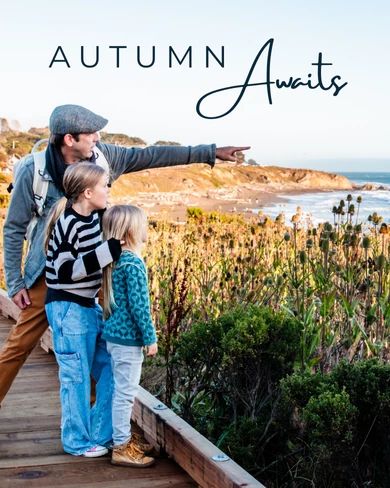 a man pointing at a couple of children on a wooden bridge