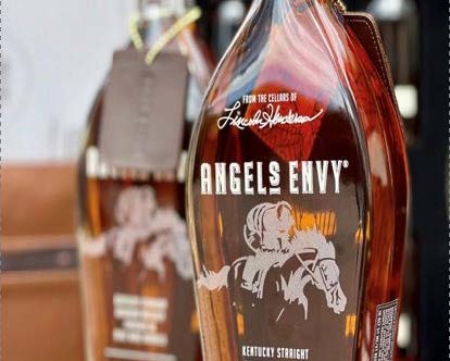 a bottle of liquor with a label