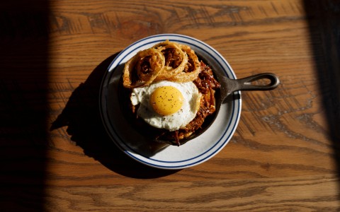 a pan of food on a plate
