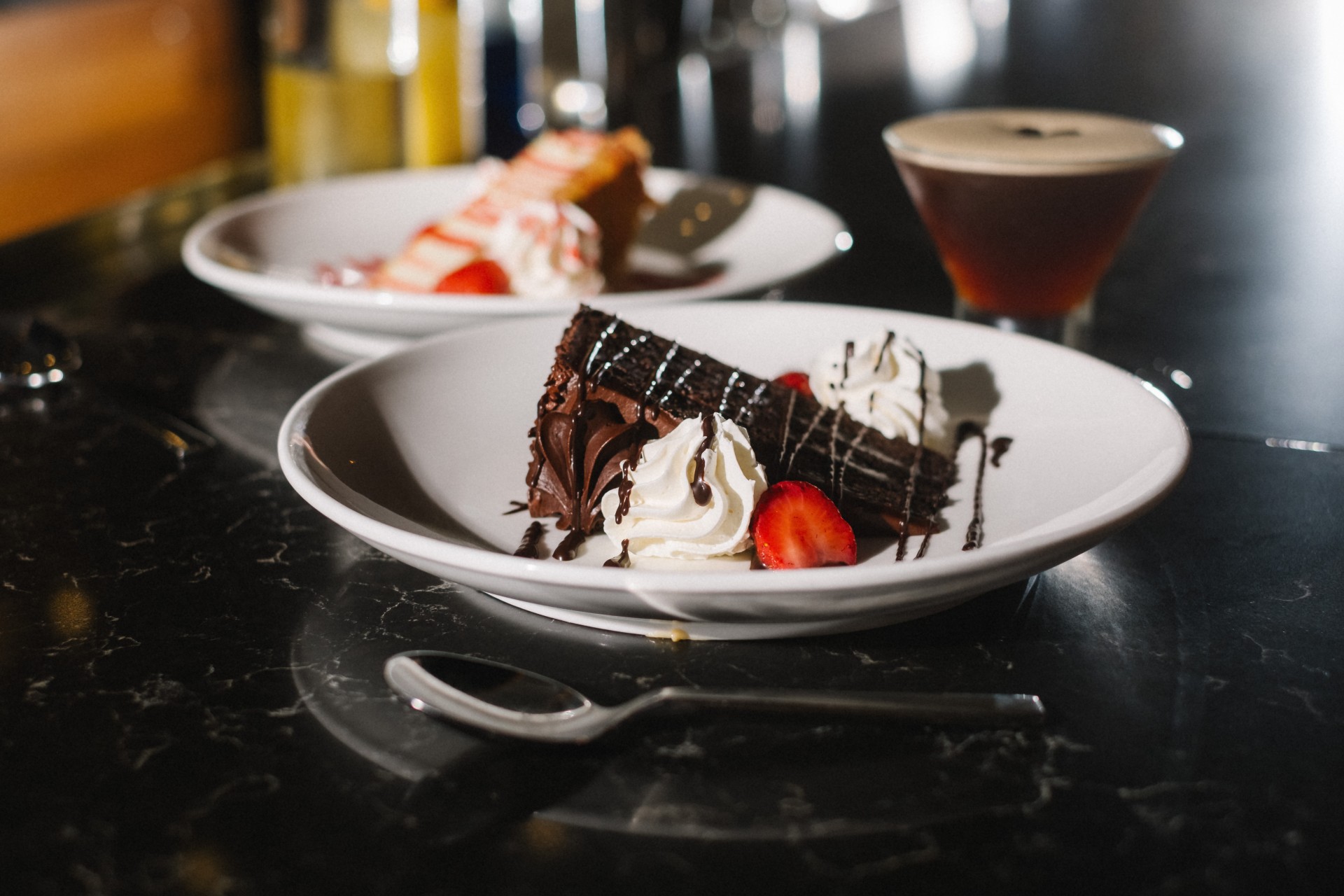 a plate of desserts on a table
