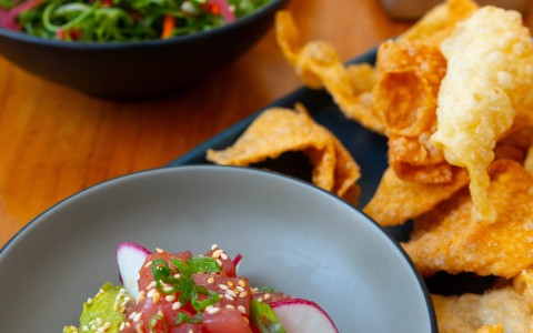 a plate of food on a table