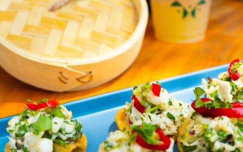 a plate of food on a table