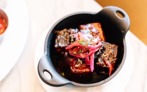 a bowl of food on a plate