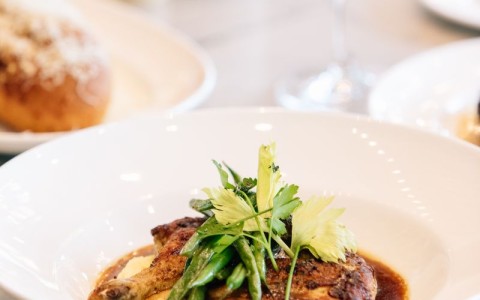 a plate of food on a table main