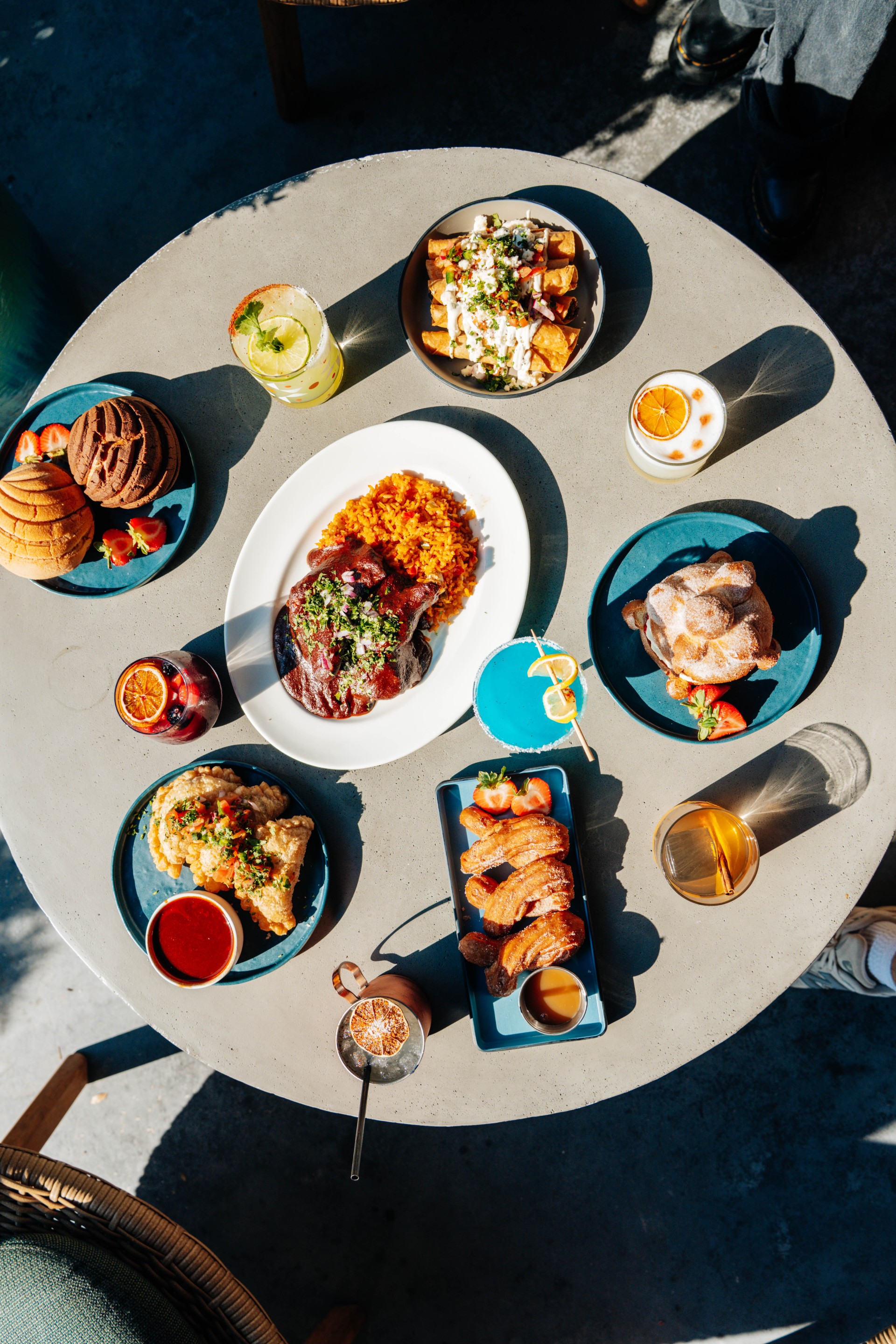 a table with food on it