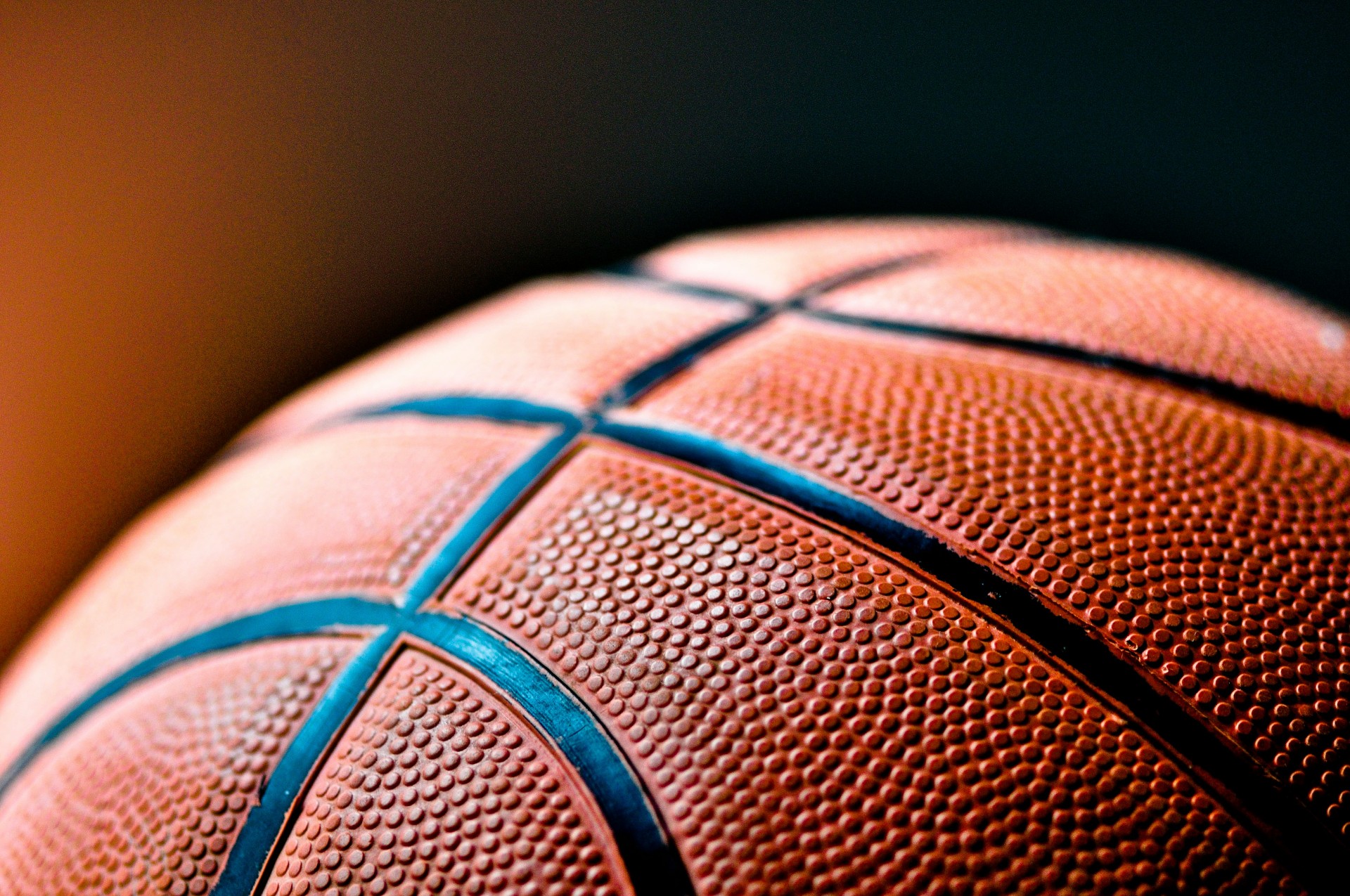 close up of a basketball