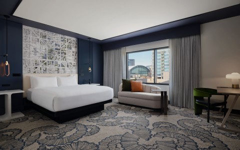 a room with a bed and a couch