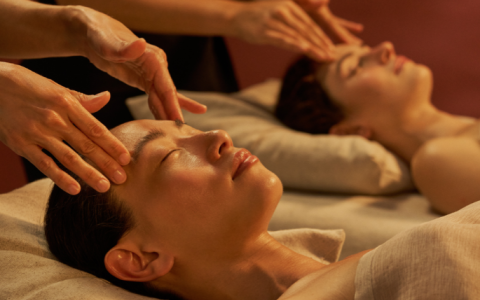 a woman receiving a massage