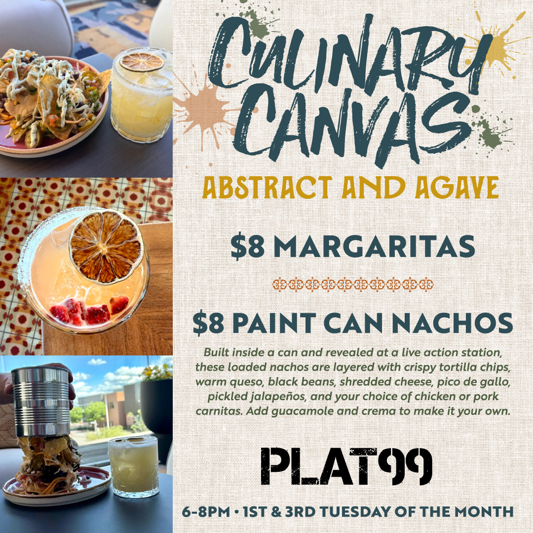 a poster with food and drinks