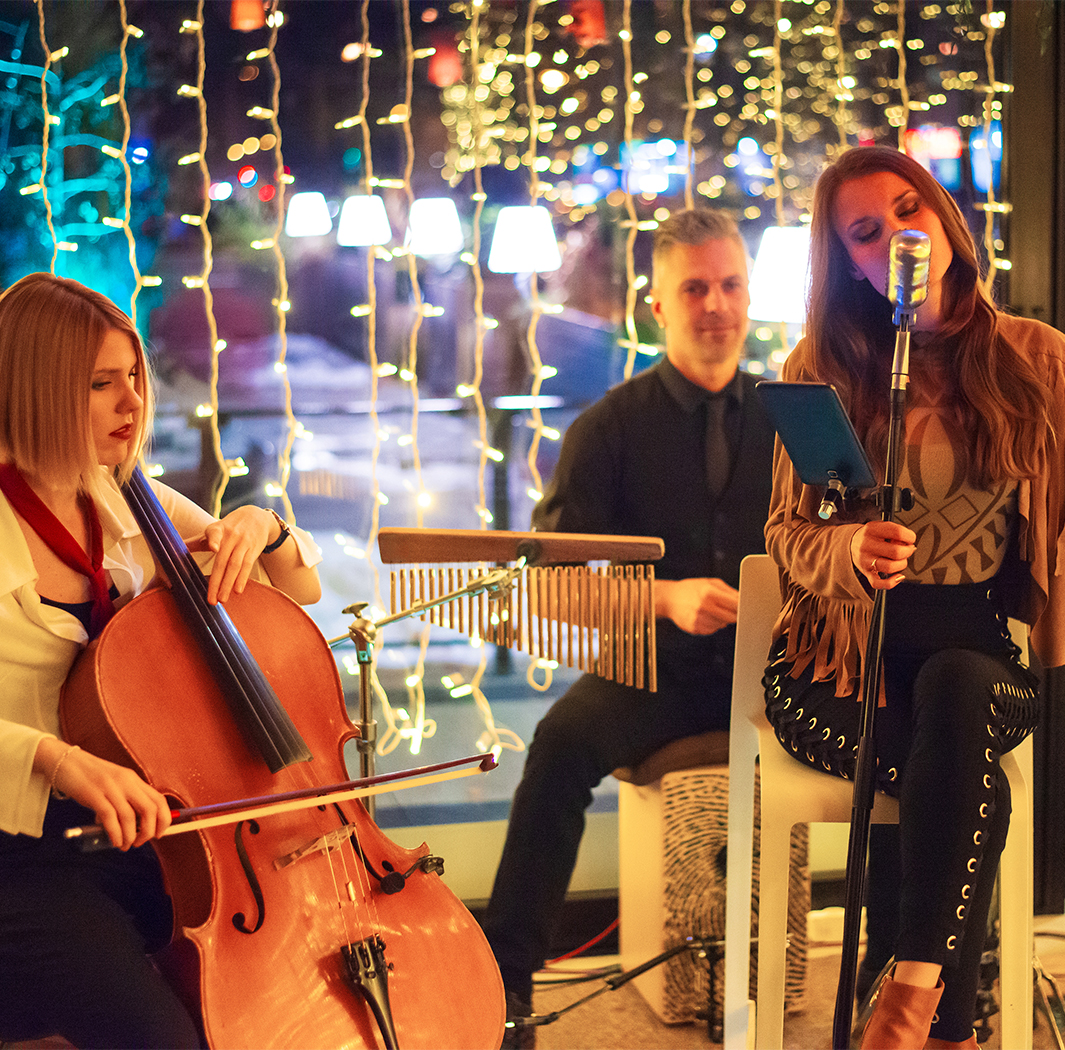 a group of people playing instruments