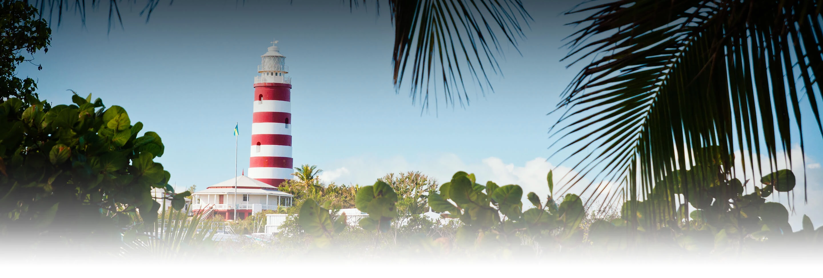 a red and white striped lighthouse