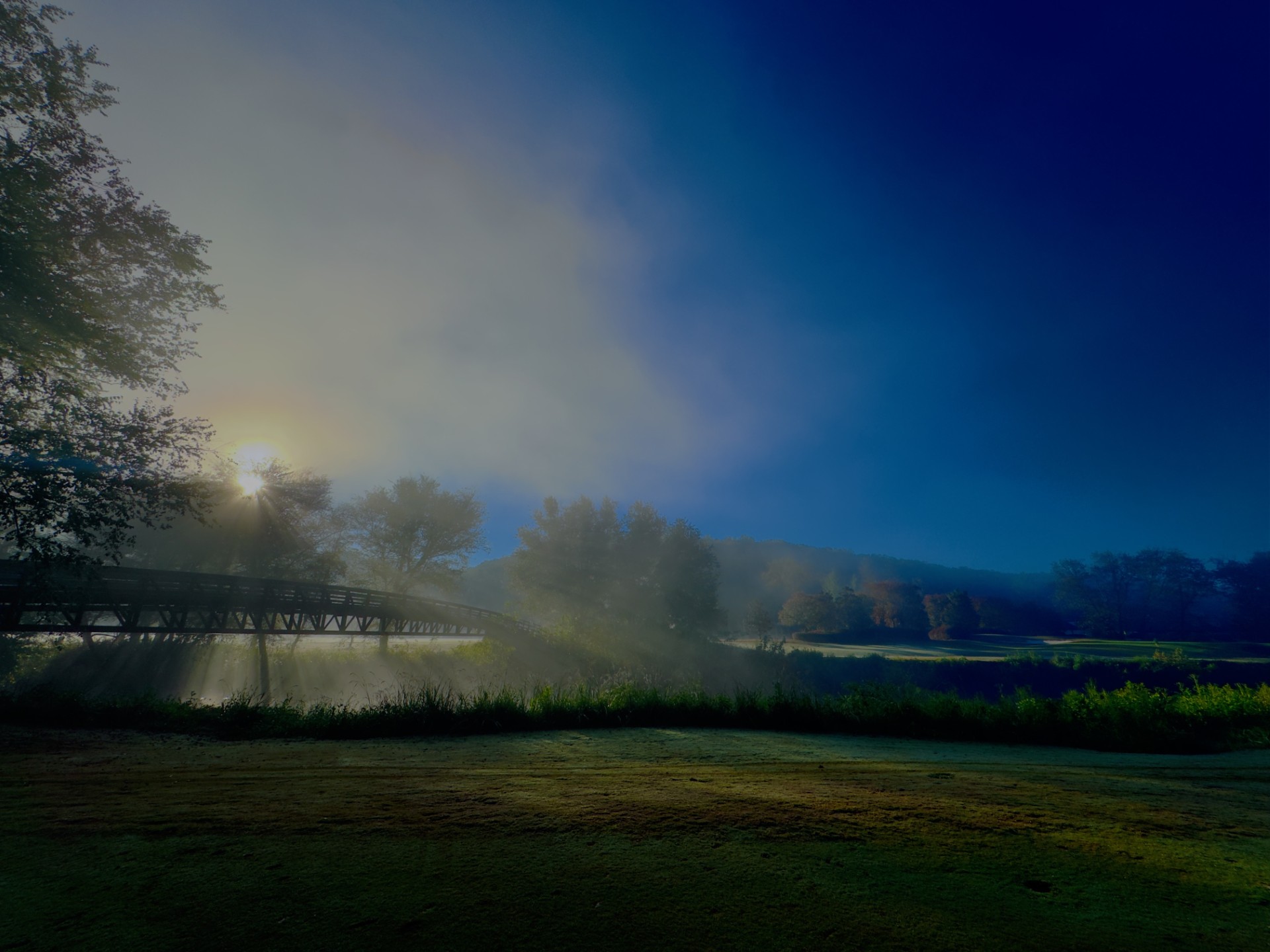 a bridge over a river