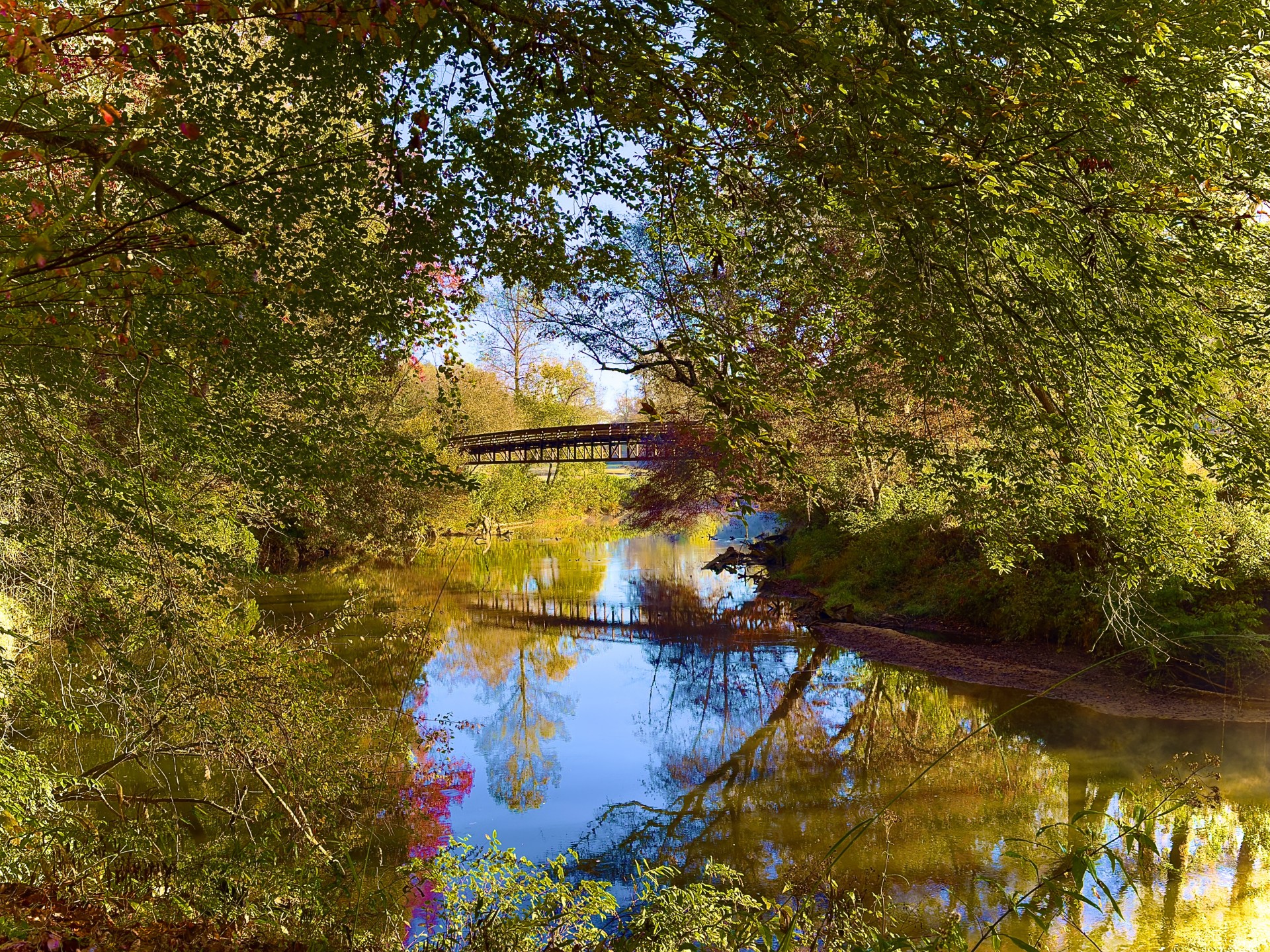 a bridge over a river