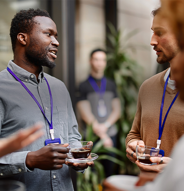 a few men having a conversation