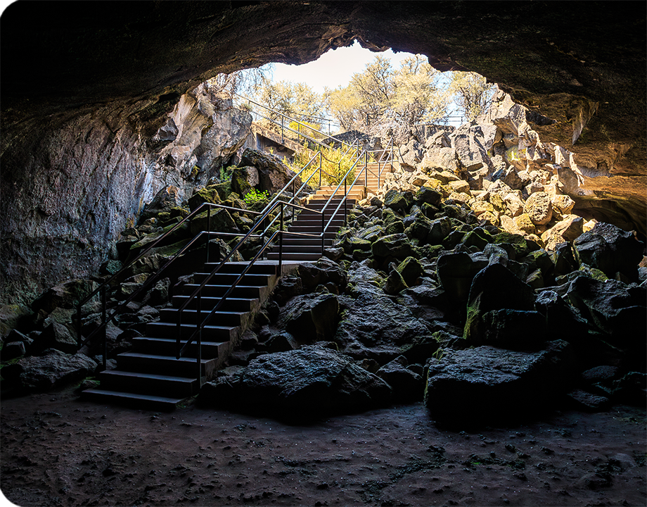 stairs inside a cave