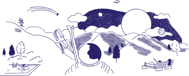 a drawing of an astronaut in space