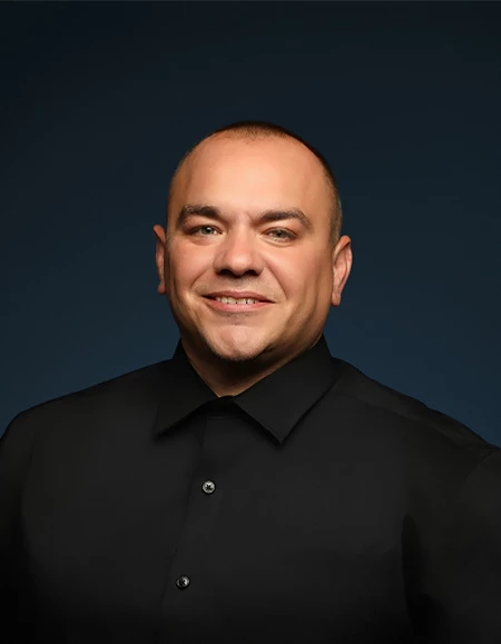 a man in a black shirt