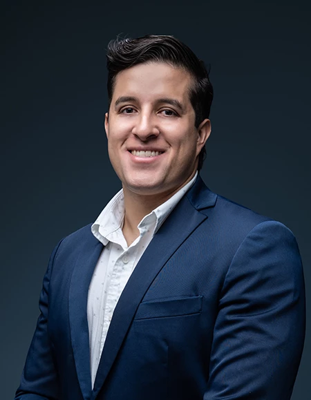 a man in a blue suit