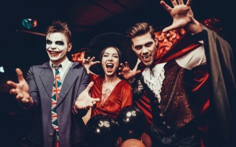 adults in halloween costumes