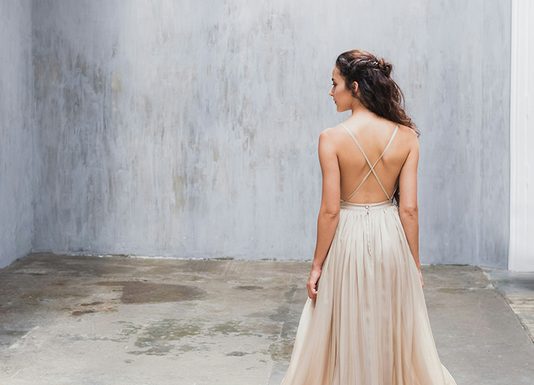 a woman in a dress