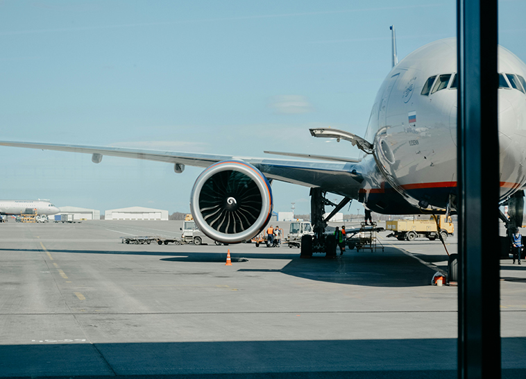 a plane on the tarmac