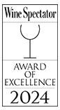 a black sign with a wine glass