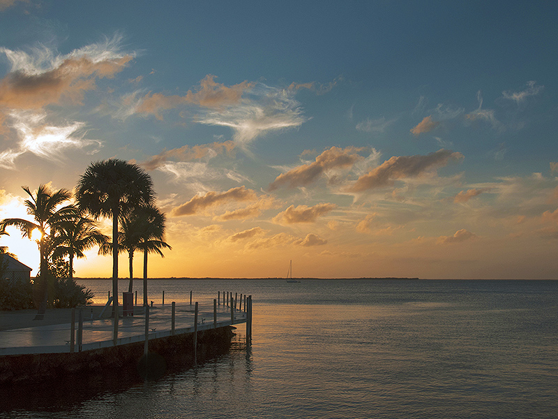 sunset over the water