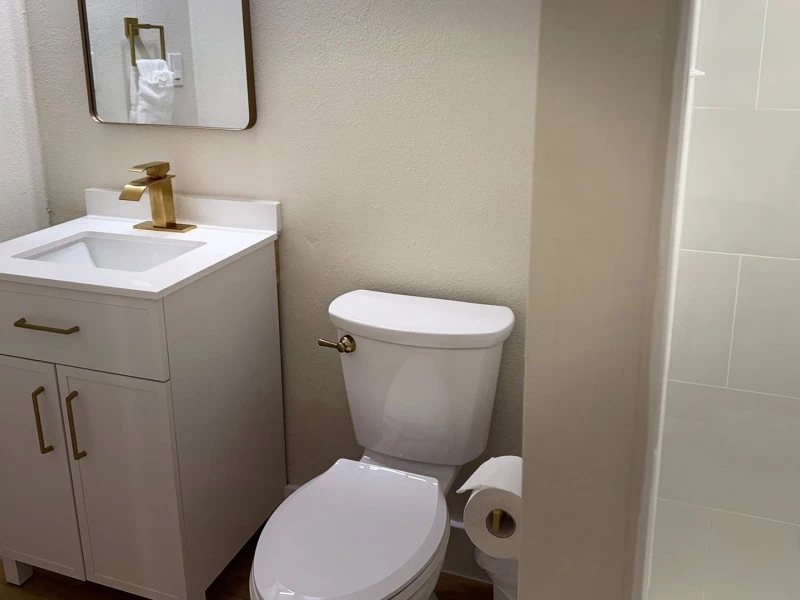 a toilet in a bathroom