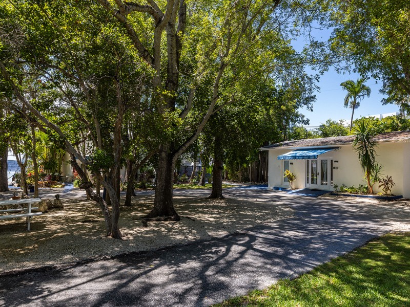 a house with trees around it