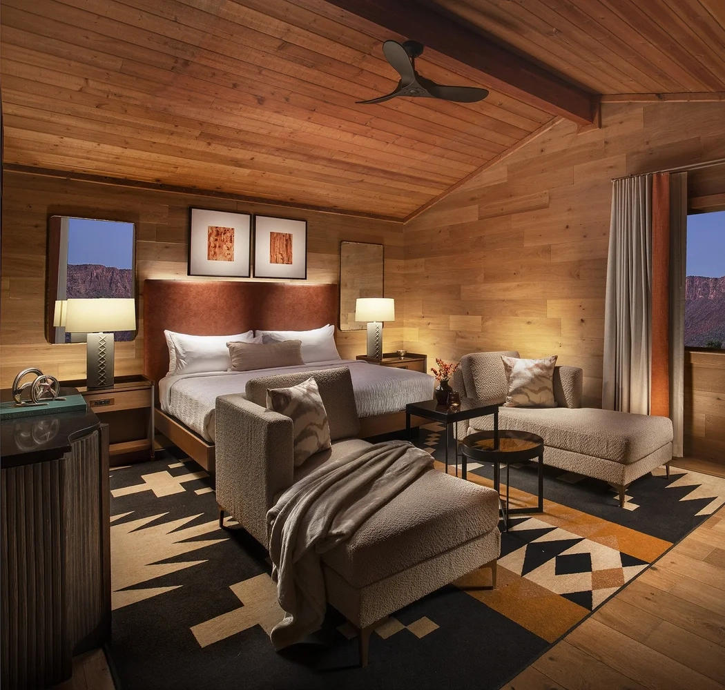 a room with a bed and a couch