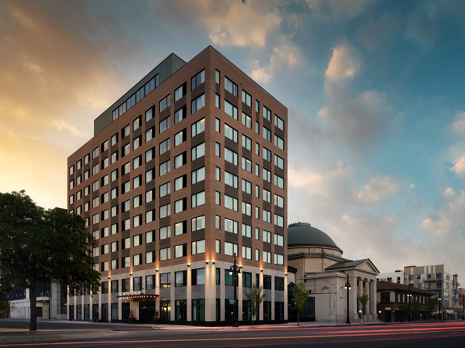 a building with many windows