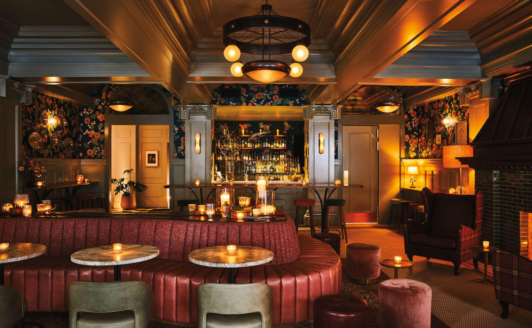 a room with tables and chairs