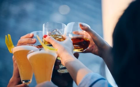 hans of people cheering with some alcoholic drinks