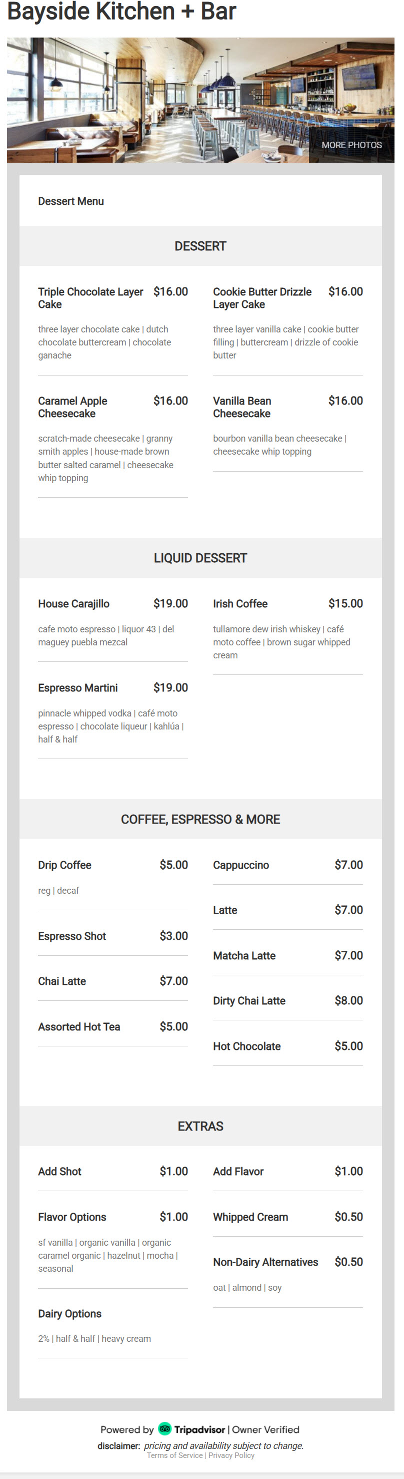 a screenshot of a menu