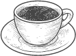 black graphic of coffee cup