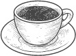 black graphic of coffee cup