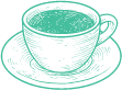 green graphic of coffee cup