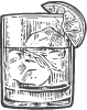 black graphic of cocktail